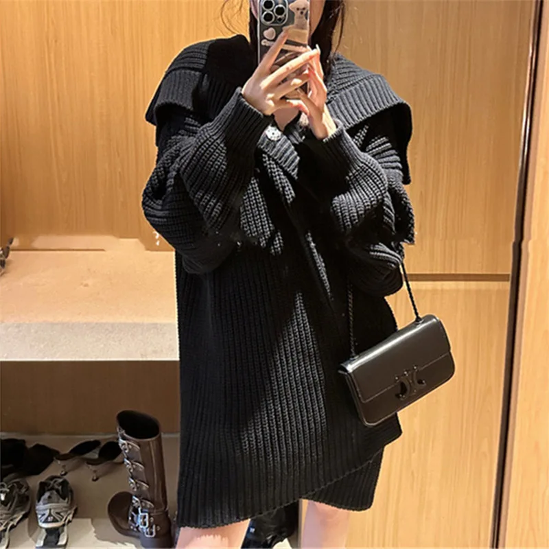 

Свитер французский, верхняя одежда, женский дизайн, нишевой вязаный кардиган свободного покроя на осень и зиму