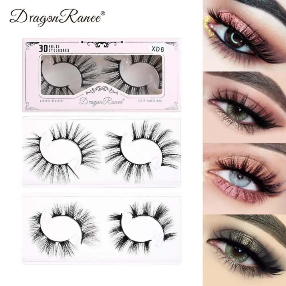 

2Pair 3D Mink False Eyelashes Three-dimensional Curling Lashes Natural Faux Cils Densified Clustered Fake Eyelashes Makeups