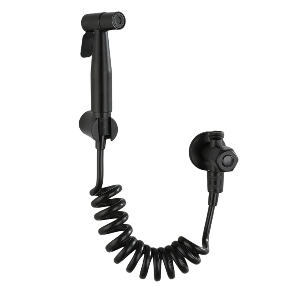 

Black Toilet Bidet Set Wall Shower Bathroom Accessories Bidet Spray Head Washing Clean Toilet-B