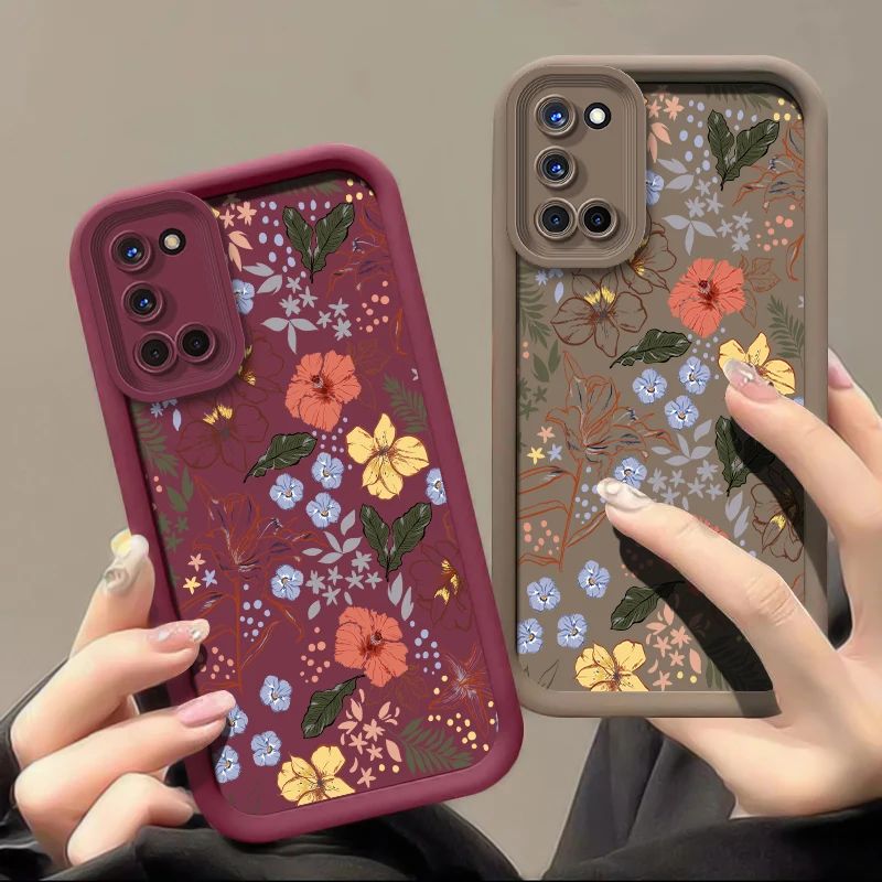 Чехол с красивыми цветами для OPPO A55 A54S A54 A53 A53S A52 A40M A40 A38 A36 A33 A32 A31 Силиконовый