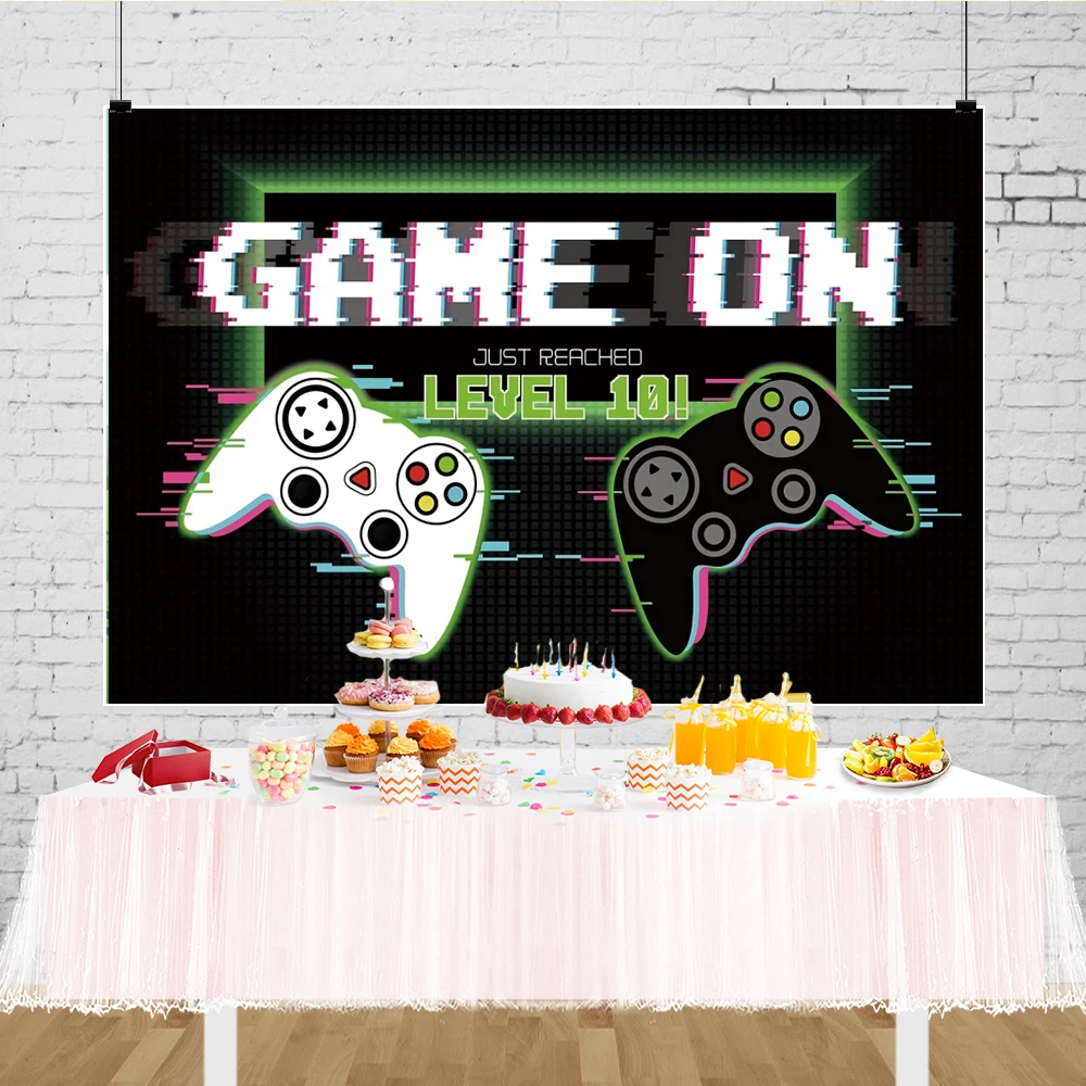 Игровой фон декор для дня рождения детей мальчиков уровень до 10 настенный баннер