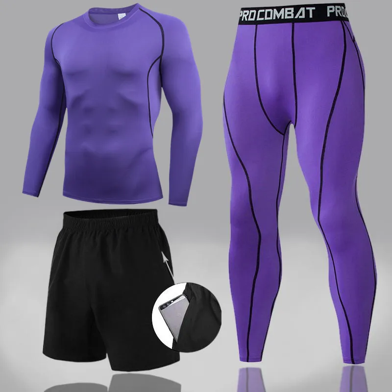 Compression Men Tracksuit Thermal Set Compression underwear rash guard Warm Fitness Jogging suit Quick Dry Men's Clothing