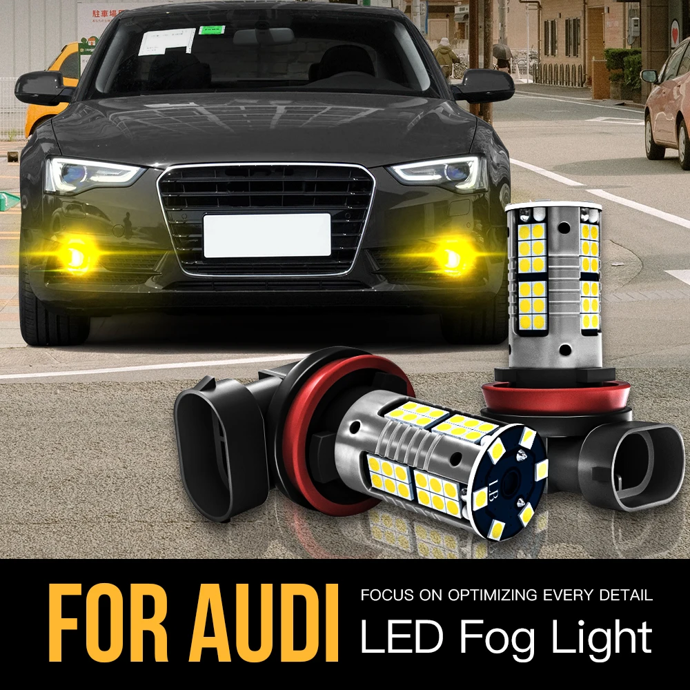 

2pcs H8 Canbus No Error LED Fog Light Blub Lamp For Audi A3 8V 2015-2017 A5 A4 B8 B9 2013 2014 2015 2016 2017 2018 2019