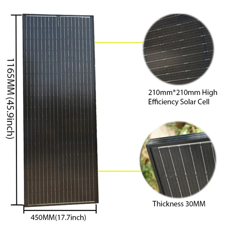 

Glass Solar Panel 100W Thickness 30MM 18V 12V Battery Charger 5 Years Warranty Rigid Solid Panel Solar For House Camping Boat