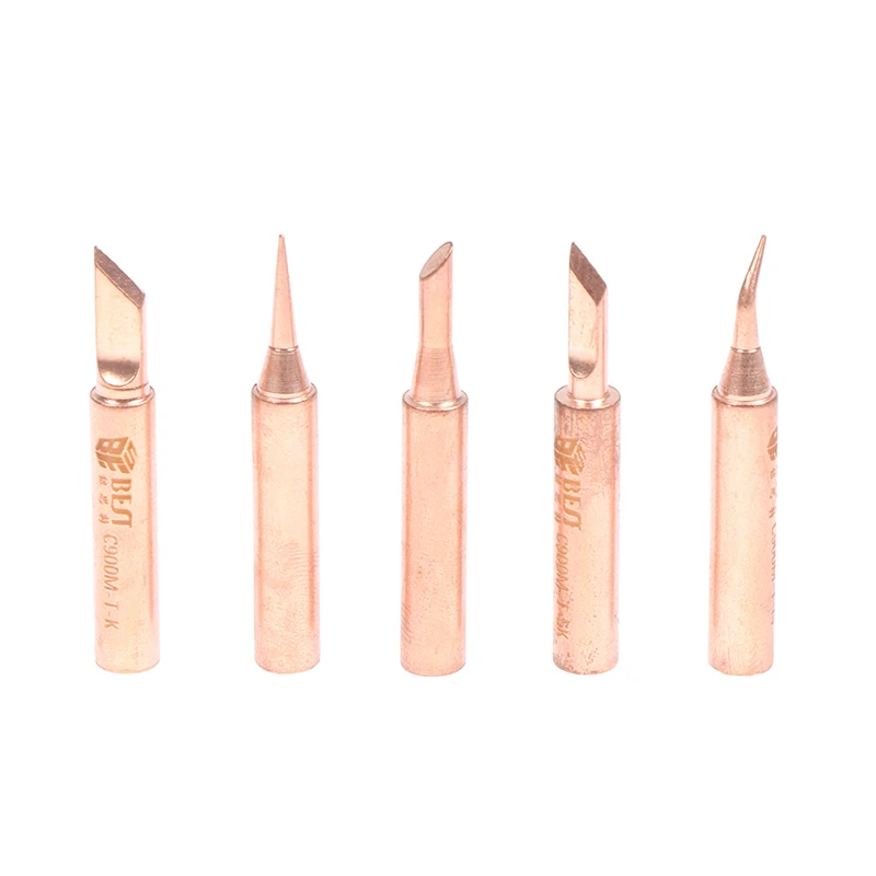 

5pcs C900M-T Soldering Iron Tips Welding Nozzle Oxygen-free Copper Lead-free Solder Non-stick Tin Tip DIY Tools For Horns