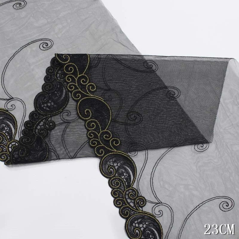 

30 ярдов кружевная отделка с вышивкой, черная темная кожа, кружевная ткань, «сделай сам», нижнее белье, Швейные аксессуары для работы с иглой для платья