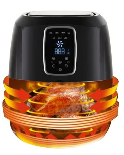

5.5 Quart Air Fryer Black with Digital LED Touch Display Non-Stick Coated Basket Oil-Less Airfryer paper liner cm Airfryer free