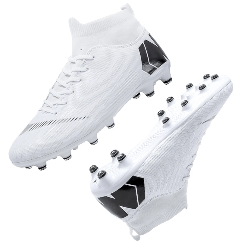 Soccer Shoes Football Boots Man's High Ankle Sneakers Men Outdoor Cleats Boots Long Spikes Soccer Shoes EUR35-45