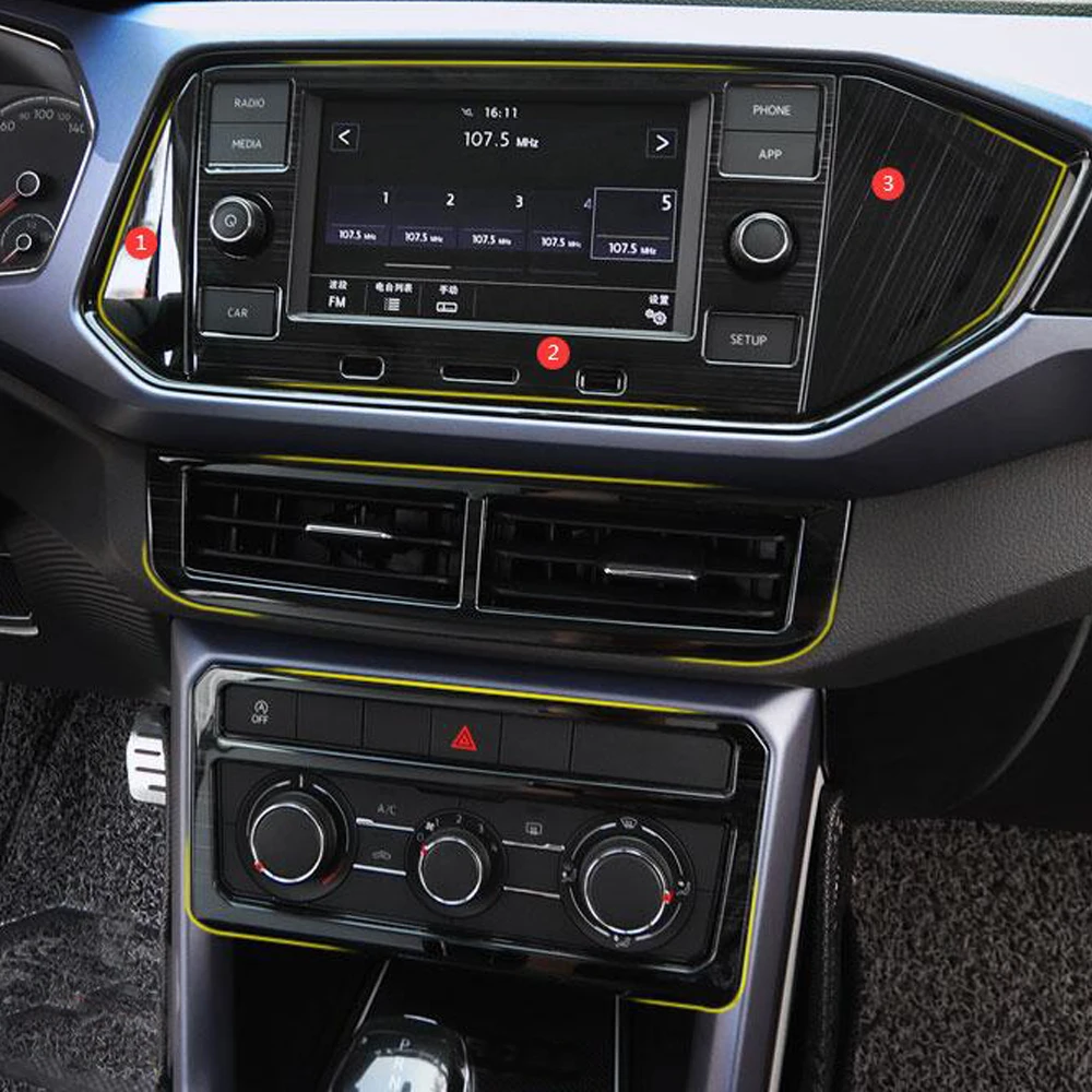 

Для Volkswagen VW T-cross Tcross 2018-2020 2021 2022 интерьерная панель управления навигацией декоративная рамка, обшивка, накладка автомобильный Стайлинг