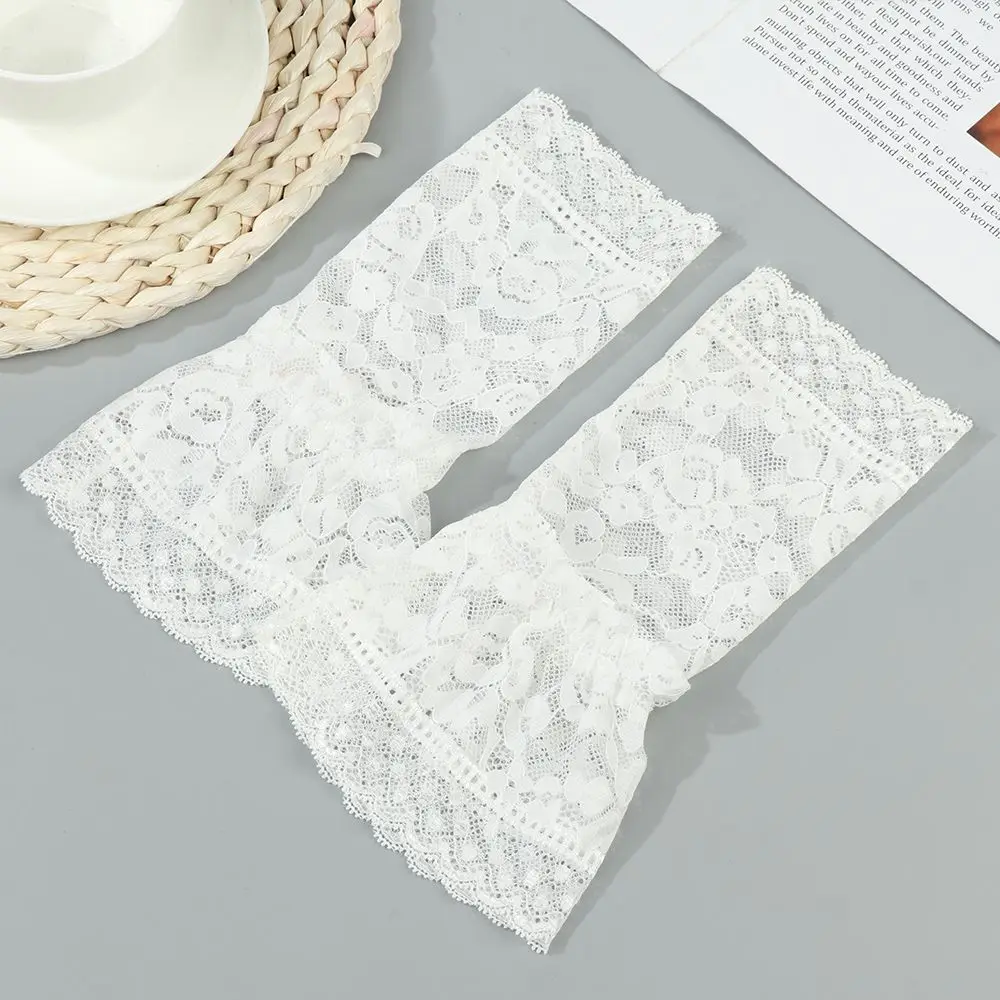 

Universal Sweater Decorative Scar Cover Arm Cover Ruffles Elbow Sleeve Fake Sleeve Lace Cuffs Detachable Sleeve Cuffs