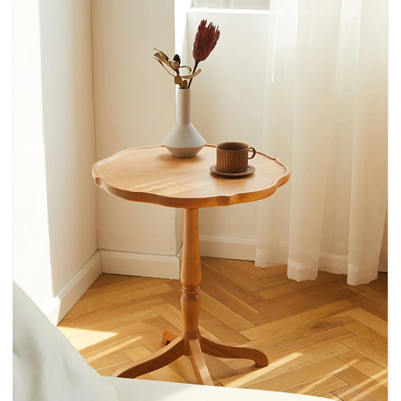 

Clarity Side Japanese Cherry Wood Side A Few Small Apartment Living Room Furniture Sofa Side Shelf Round Small Table New