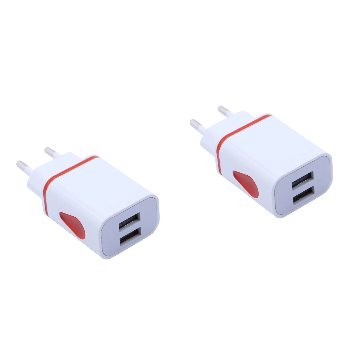 

2pcs Universal Home Plug Drop Shape Dual USB Port Wall Adapter for Smartphones with