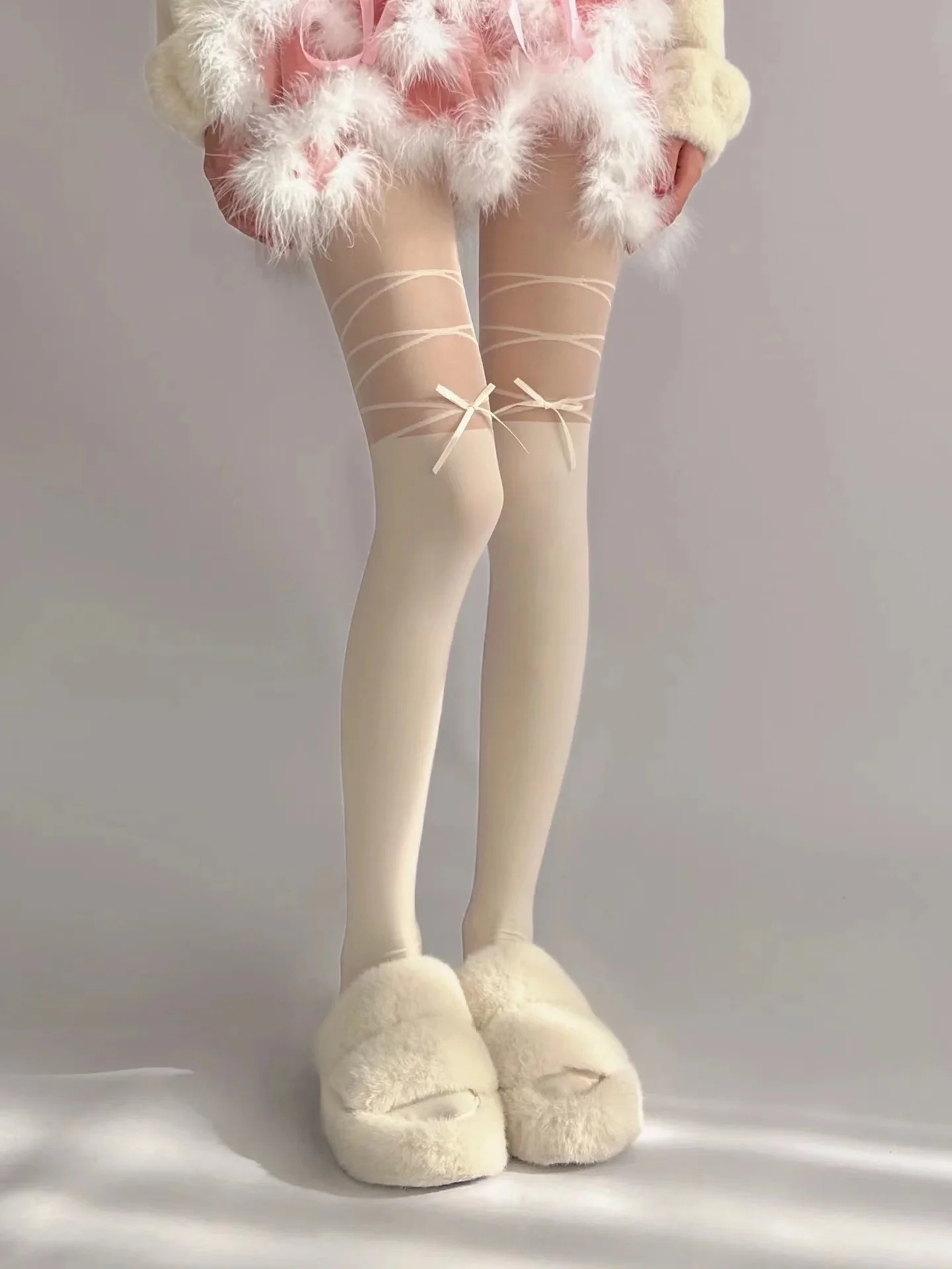 Чулки-трубы Pure Desire женские модные легкие чулки выше колена со шнуровкой