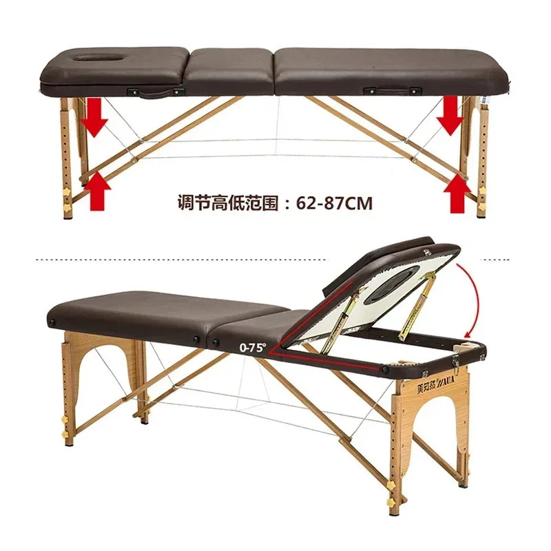 Деревянная складная портативная массажная кровать массажный стол для терапии