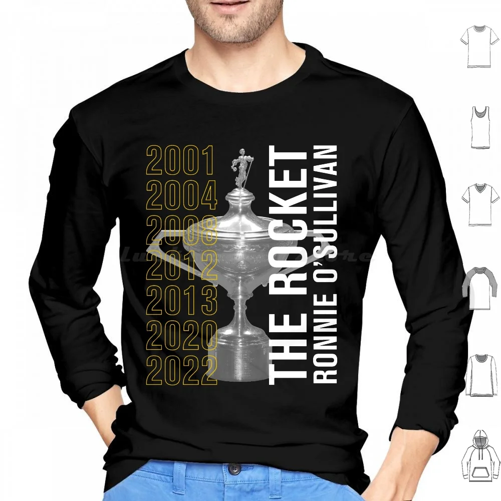 

Худи Ronnie O'Sullivan из хлопка с длинным рукавом Ronnie Rocket The Rocket Osullivan Snooker 147 World
