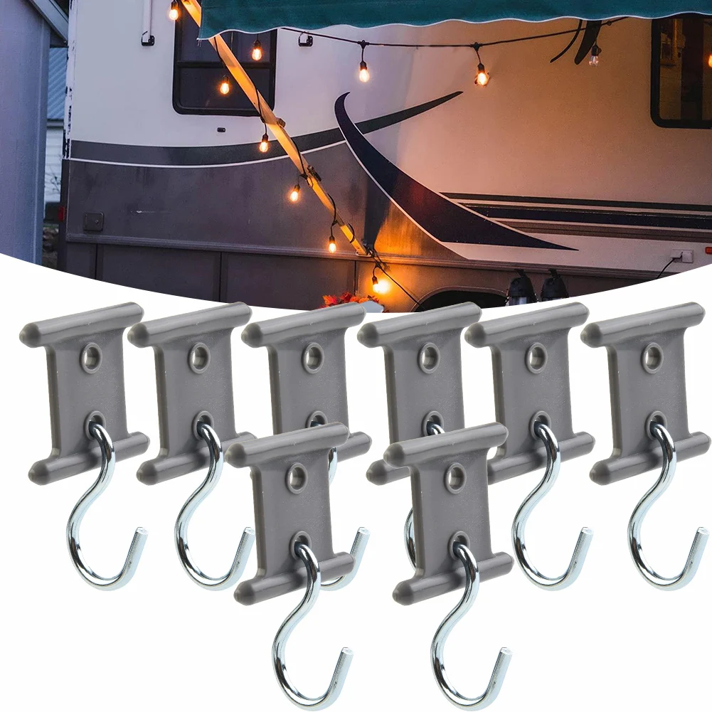 8PCS Caravan Awning Hooks Clips Camping RV Tent Hooks Party Light Hangers Hooks Clips For Caravan Camper Van  Car Accessories