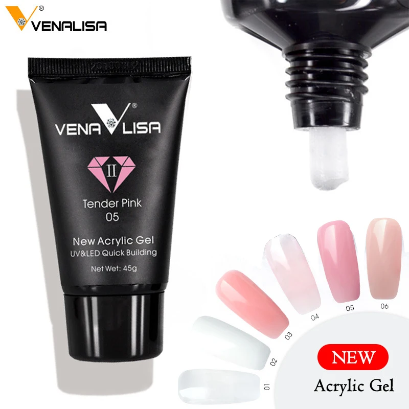 45g Venalisa Poly Nail Gel Nail Design Builder Nail Gel Acrylic Transparent Crystal Nail Extend Jelly Gel Polish Free Shipping