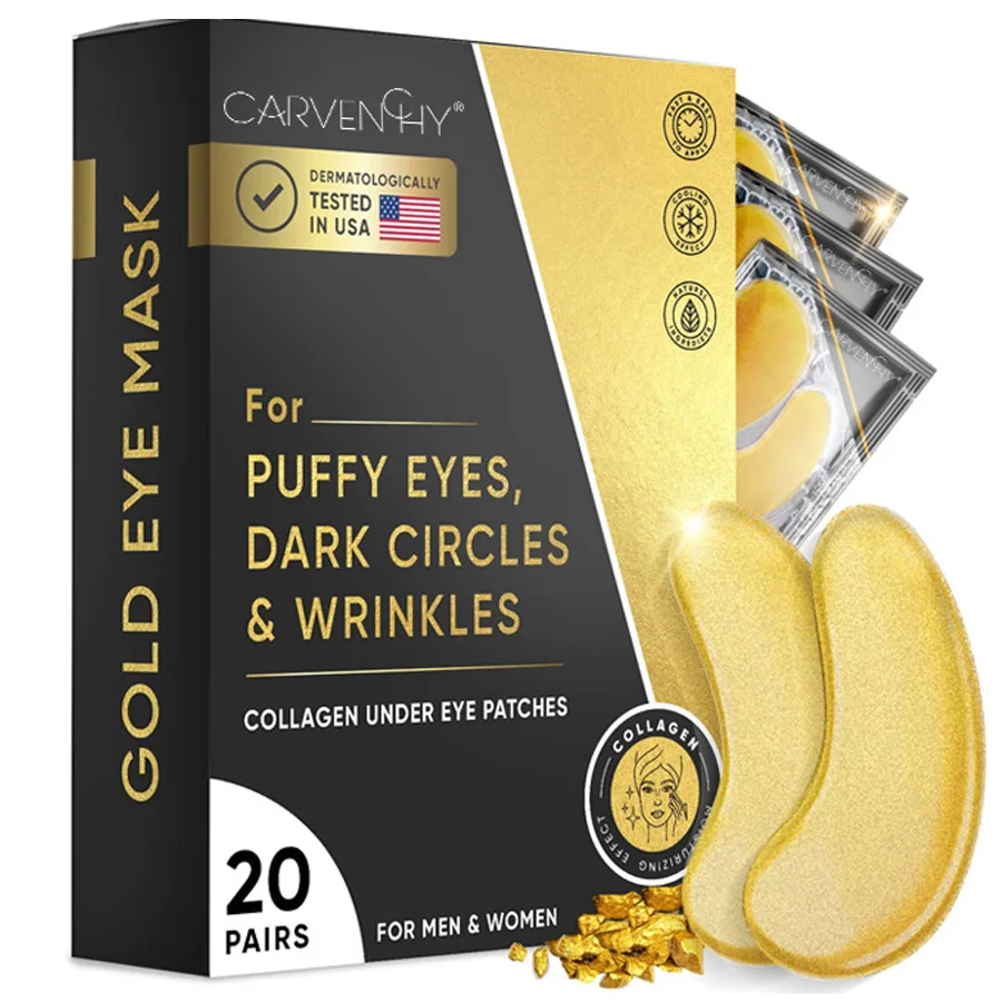 

20 Pairs 24K Gold Eye Mask Puffy Eyes and Dark Circles Treatments Beauty Patches Anti-Aging Refresh Skin Care Korean Cosmetics