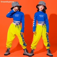 girls crop top hip hop sweatshirt sweatpants kids jogger street dance child dancewear outfit teen streetwear costume clothes set