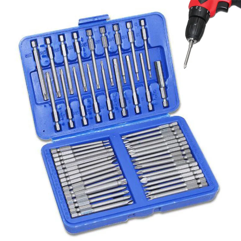 

50Pcs Crv Screwdriver Bit Security Tools Set Holder Batch Head Torx Hex Star Phillips Tamper Proof Screwdriver Attachment