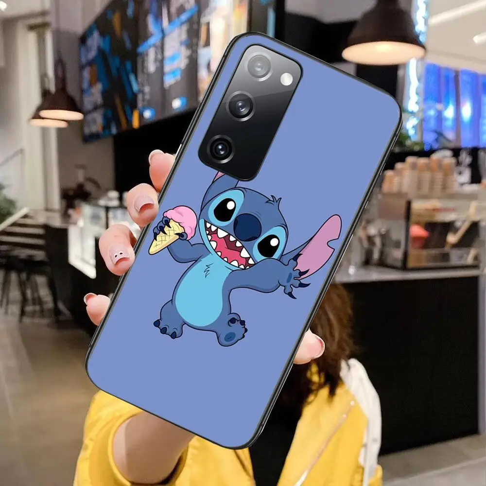 Stich мультяшный чехол для телефона Samsung Galaxy S30 s21 fe s20 s7 s5 s8 Plus s9 s10 s10e Ultra Note 10 lite черный