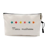 merci maitresse super teacher gift makeup bags women travel cosmetic wash pouch toiletries storage ladies neceser beauty bag