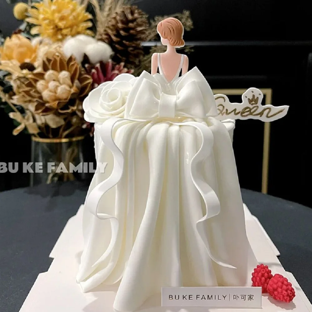 

Valentine's Day Girl Birthday Party Back Paper Cards Cake Topper Decoration Wedding Desserts Stars Moon Pink Bow Baking Supplies
