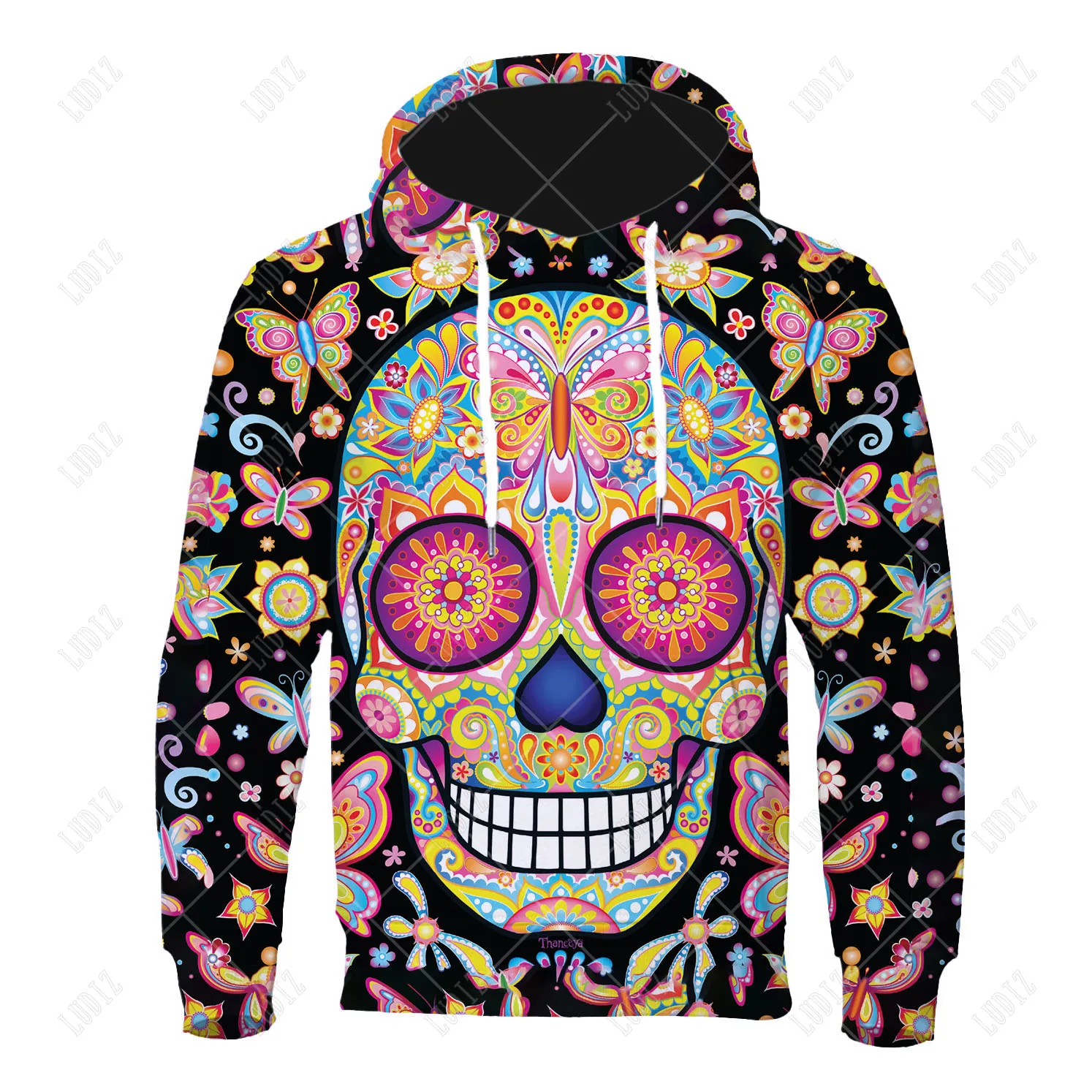 

Женская толстовка с капюшоном и длинным рукавом, с 3D-принтом