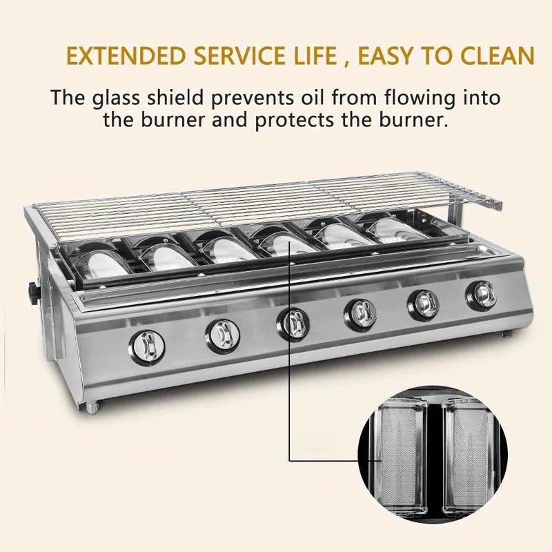 Профессиональный портативный гриль для барбекю из нержавеющей стали бездымный