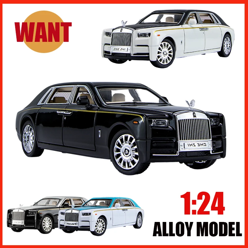 1:24 R0lls-R0yce Phantom роскошный автомобиль из сплава элитная модель литье под давлением
