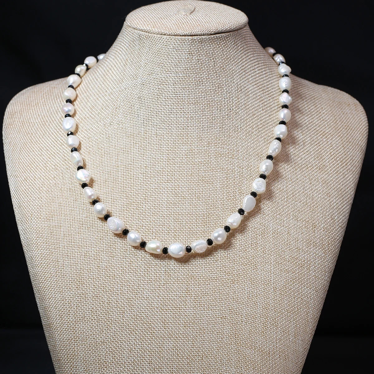 

Natural Freshwater Pearl Beads Necklace 7-8mm Irregural Pearl Loose Beads Necklace for Women Jewerly Party Gift Length 40cm