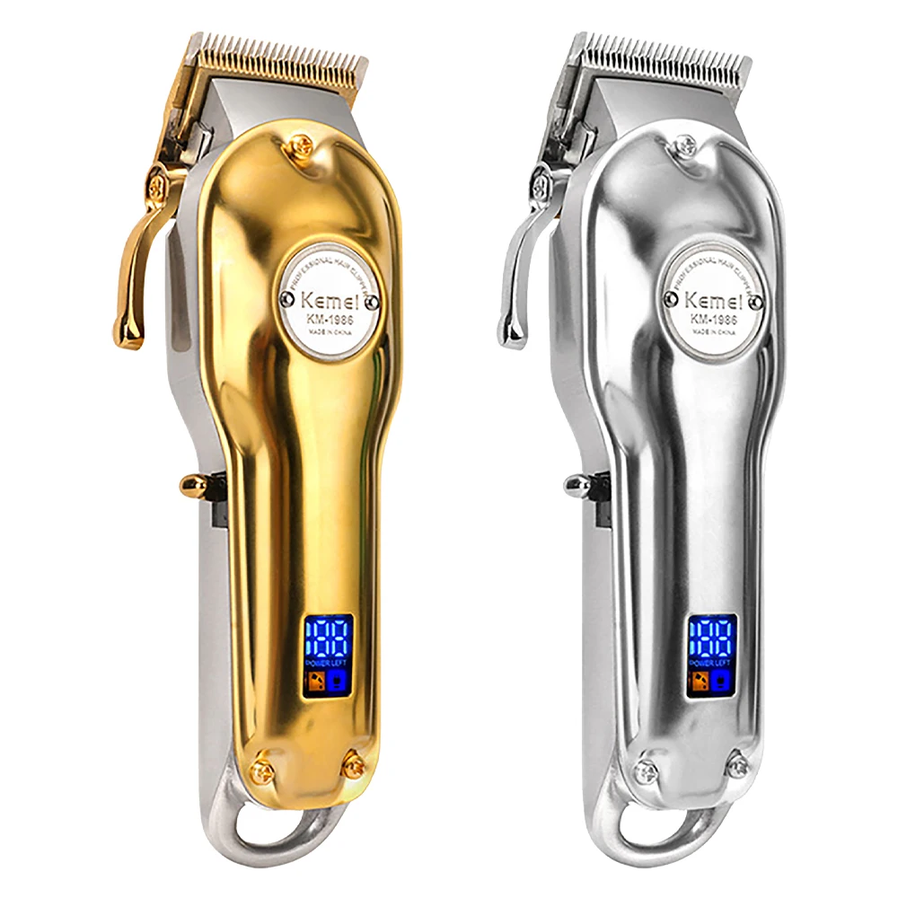 

Electric Hair Clipper Full Metal Rechargeable Electric Hair Clipper Men Electric Hair Trimmer Machine Barber Trimmer KM-1986