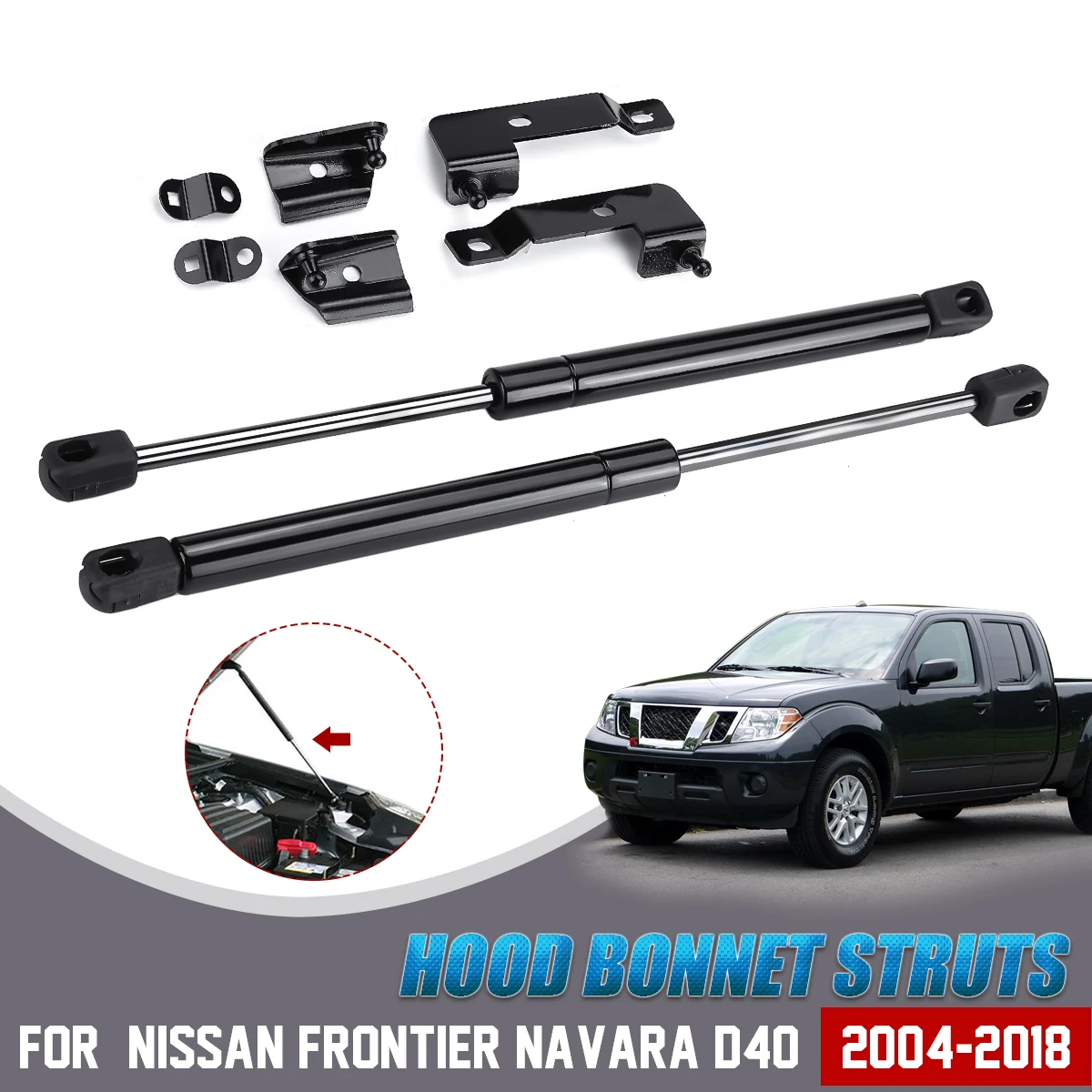 2 шт. для Nissan Frontier Navara D40 2004-2018 Передняя капота модифицирующие газовые стойки подъемник Амортизатор Пружина 