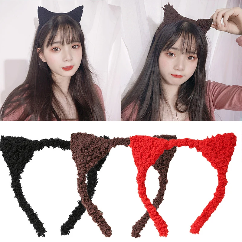 

Christmas Sweet Cat Ears Head Bands Hair Bezel Balls Plush Hairband Headband Girls Hair Hoop Birthday Party Hair Accessories