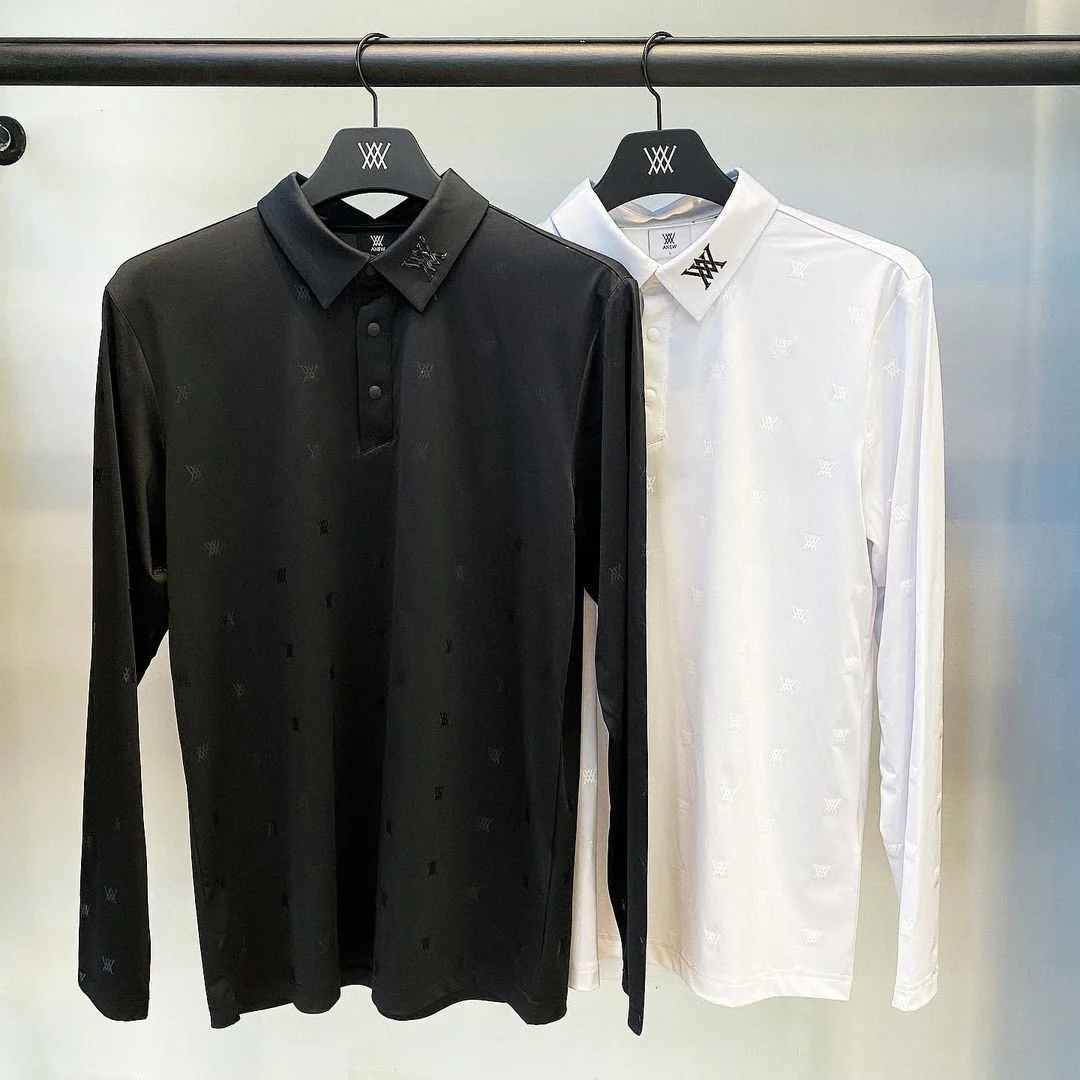 

2022 New spring golf long sleeve men's shirt fashion design elastic print logo high quality sports golf wear men's golf clothing