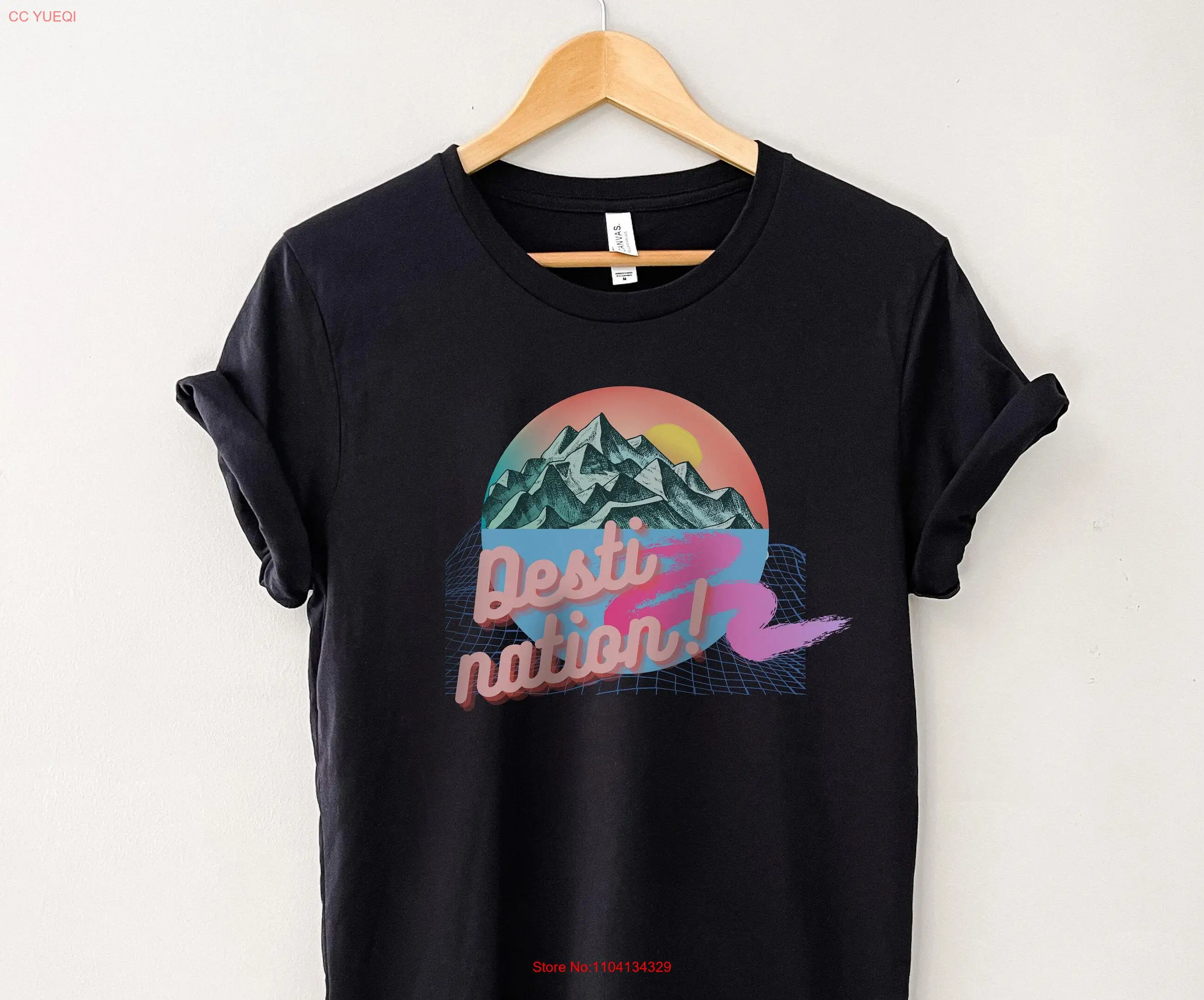 Футболка Destination Tropical Paradise Sunrise в стиле ретро с длинными или короткими рукавами