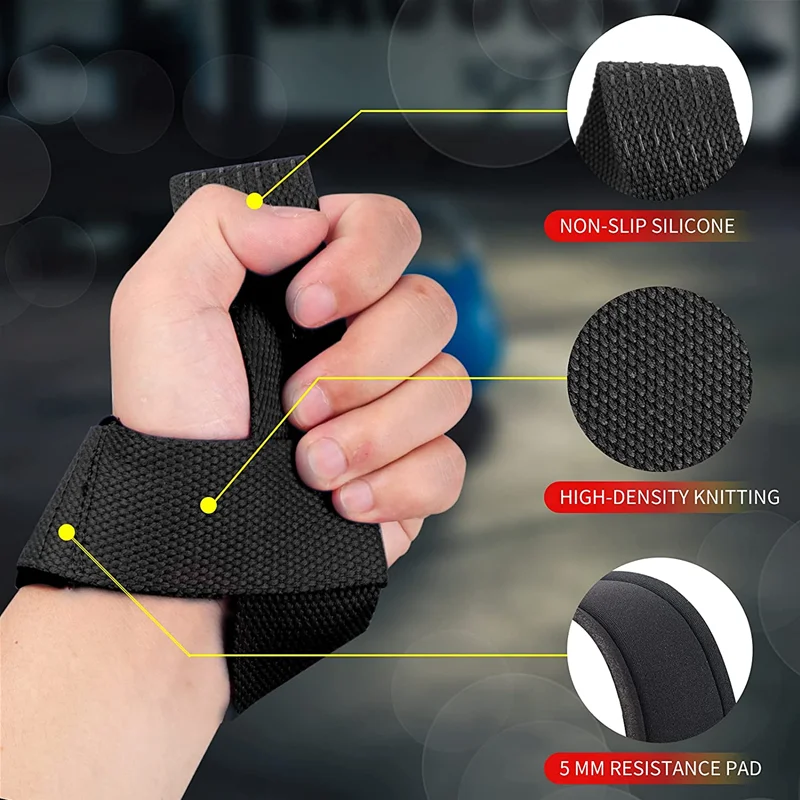 Weightlifting Wrist Straps Strength Training Adjustable Non-slip Gym Fitness Lifting Strap Wrist Support Sports Grip Band images - 6