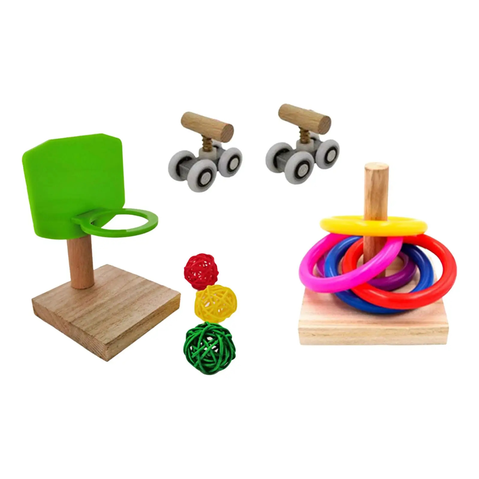 

Parrot Toys Set of 3 Types Stacking Rings for Cockatiels Cockatoos Macaws