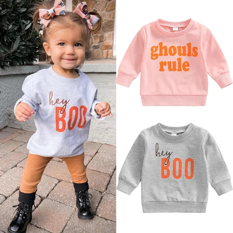 

Baby Girls Casual T-shirts Infant Girl Letter Printed Pullover Tops Toddlers Loose Long Sleeves Tees Top Children Clothes Outfit