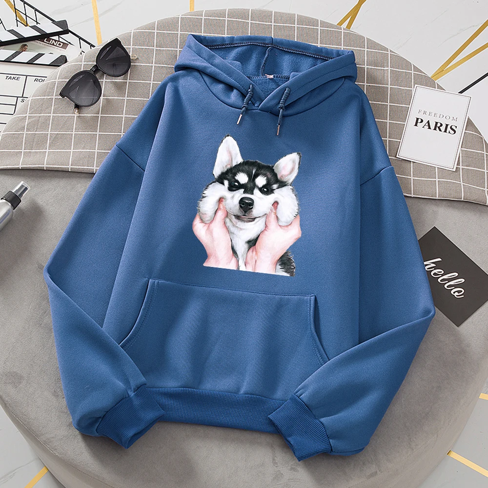 

Lovely Siberian Husky Print Women's Hooded Fashion Casual Hoodies Autumn High Quality Hoodie Harajuku Casual Pullover Tops Mens
