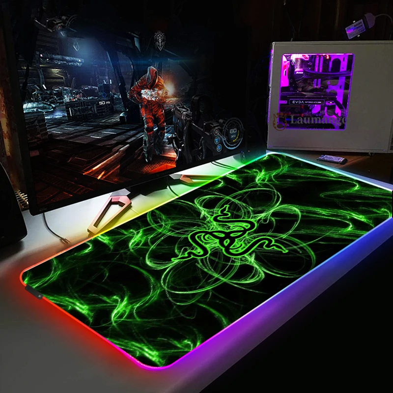 

Mouse Pad With Rgb Mats Xxl Razer Mousepad Mause Gamer Keyboard Cute Anime Gaming Pc Large Accessories Desk Mat Backlight Carpet