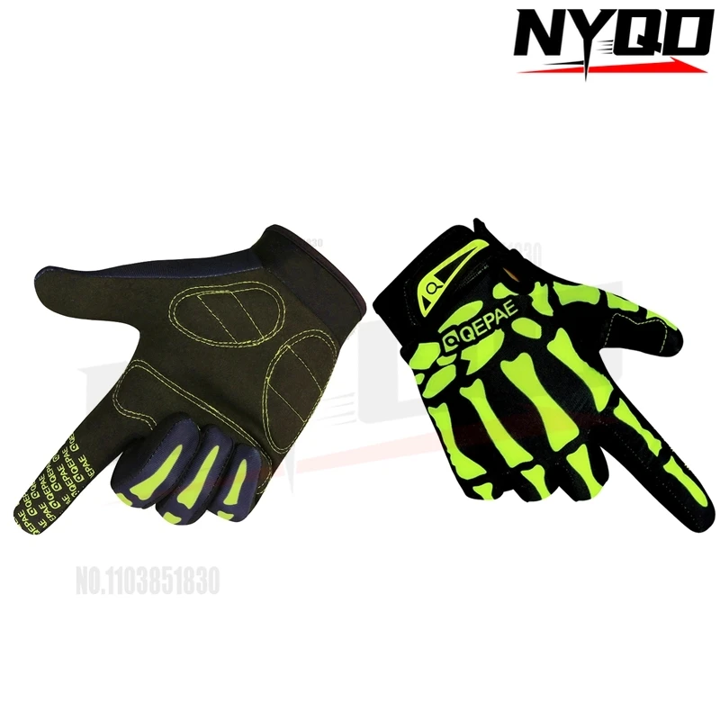 Перчатки с закрытыми пальцами и черепом рисунком скелета для велоспорта езды на