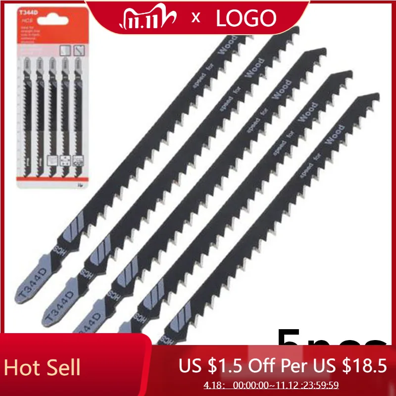 

5Pcs Jig Saw Blade T344D 6T T-Shank Jigsaw Blades Woodworking Reciprocating Saw Blade Wood Plastics Fast Cutting Tools