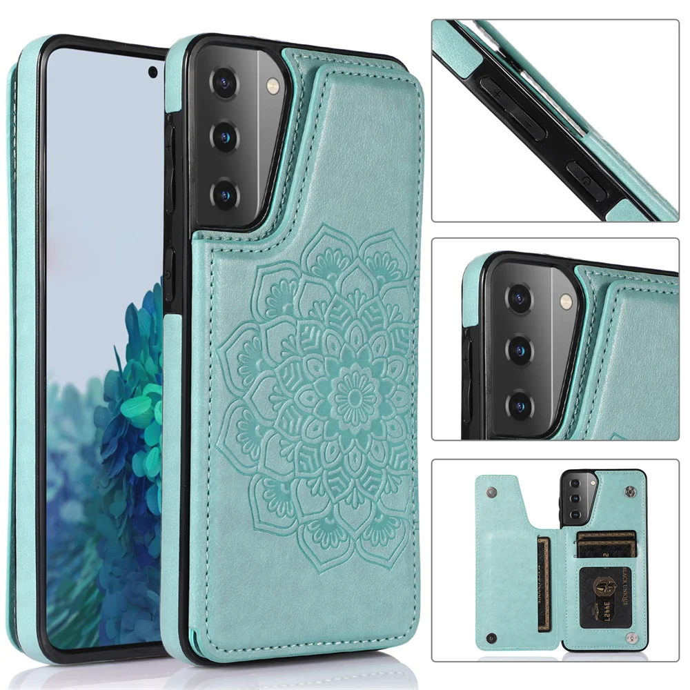 

Samsung Galaxy S22 S21 Ultra S20 FE S10E S10 S9 S8 Plus S7 Edge Leather Case 3D Embossing Lace flower wallet