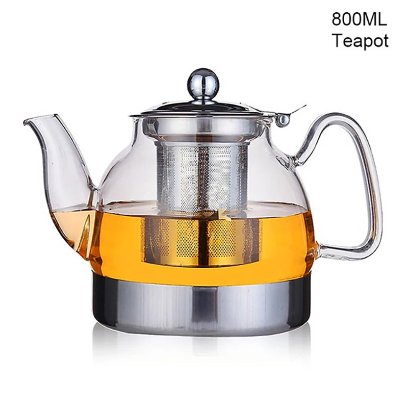 

800/1100ML Glass Teapot Gas Stove Induction Cooker Water Kettle Chinese Teapot With Filter Heat resistant Flower Tea