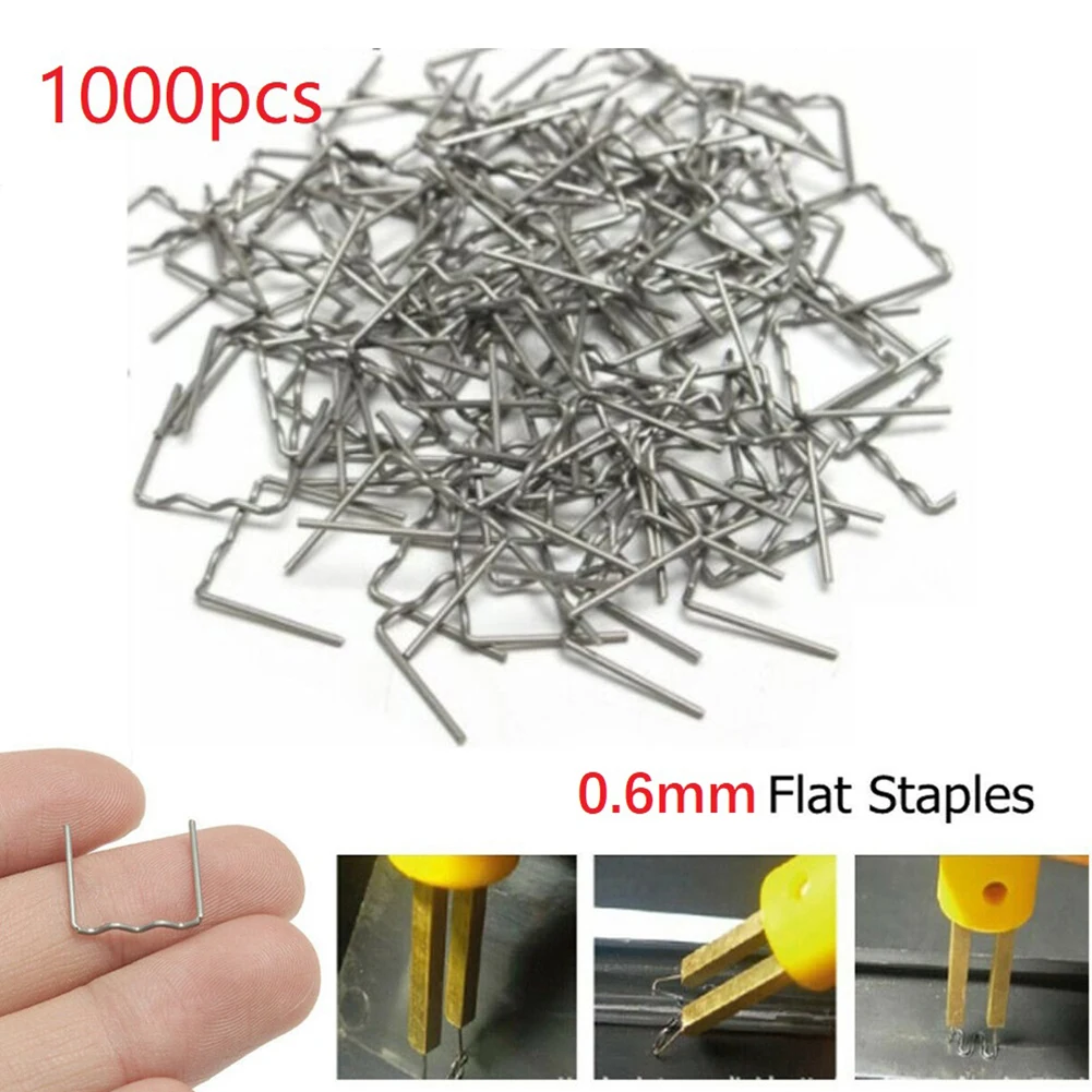 

1000Pcs Standard Pre-cut Flat Staples Power Repair Stainless Steel Welder Accessories Tools For Bumper Cracks Repairing