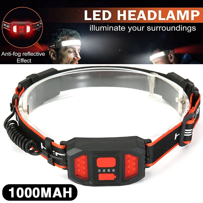 

USB Rechargeable Headlight LED COB Headlamp 3 Modes Waterproof Work Light Head Torch For Workshop Cycling Camping Lighting