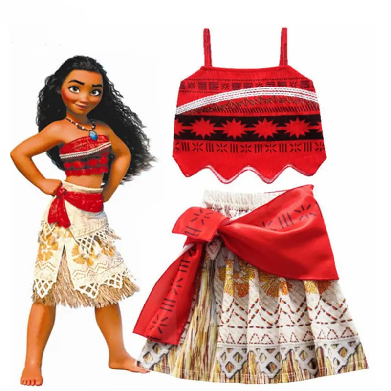 

2022 New Cossky Halloween Dress Up Party Moana Princess Costume Little Girl Summer Princess Fancy Clothes Children Outfit