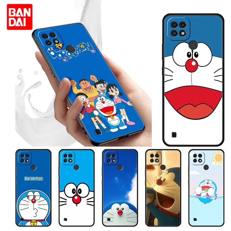 

Anime Doraemon Cute Case for Realme Ｃ21 C21Y C25 C25s C15 C11 C3 C20 5 6 7i 8i 8 8Pro Narzo30A Capa Silicone Cover Black Funda