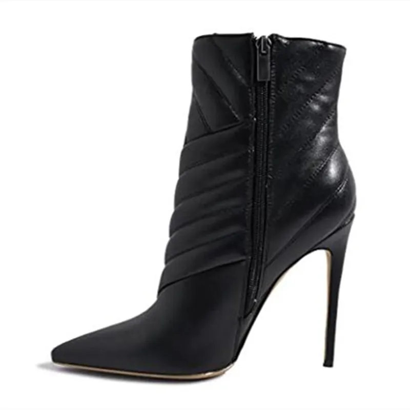 

Модные женские сапоги Minan Ser на высоком каблуке, женские сапоги до середины икры, высота около 11 см, обувь HeelsLady, сапоги на молнии, модный показ